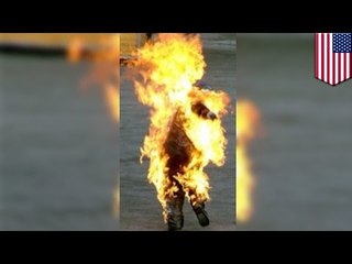 Samobójczy fail: mężczyzna podpala się na stacji benzynowej