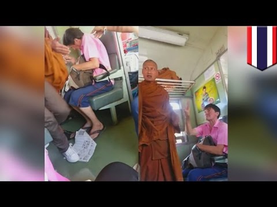 Thai Buddhist slaps expat on train: monk slaps the white off Aussie teacher