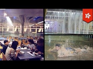 Shopping mall sa Hong Kong, nasira ng malakas na ulan na yelo!