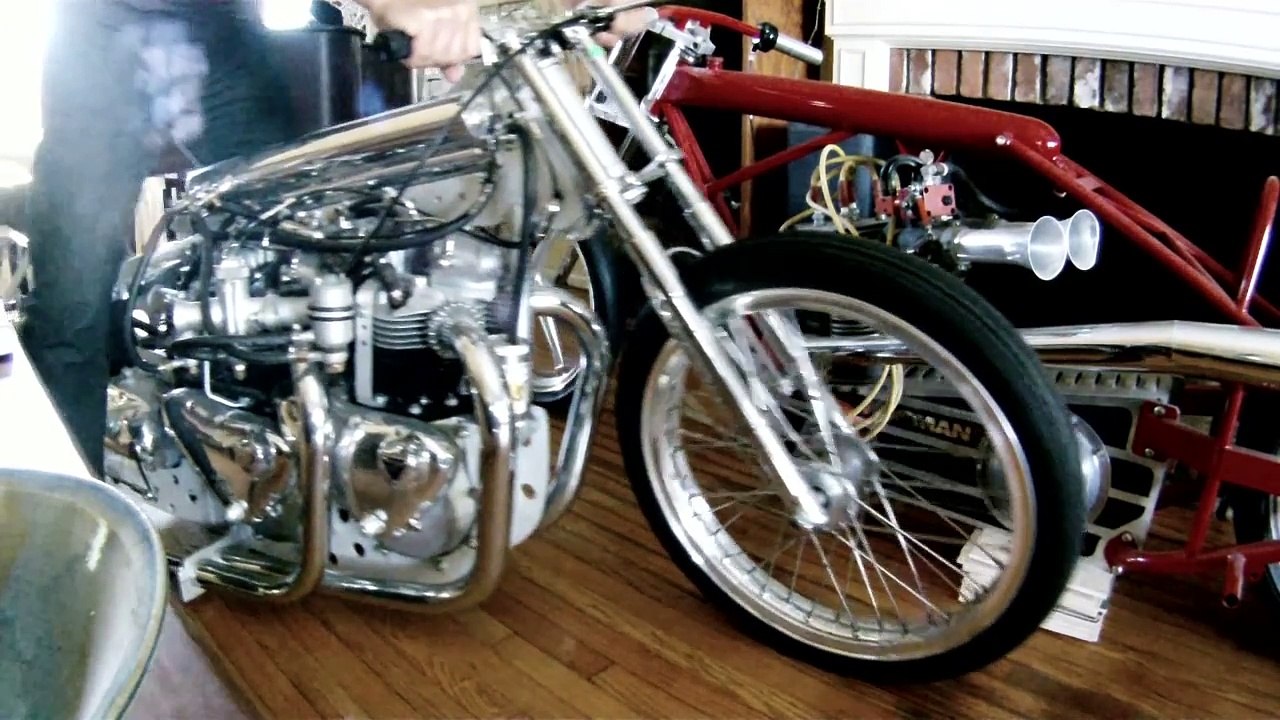 Twin Engine Motorcycle Dragster Stage Fright Triumph Bonneville Tiger T110 T120