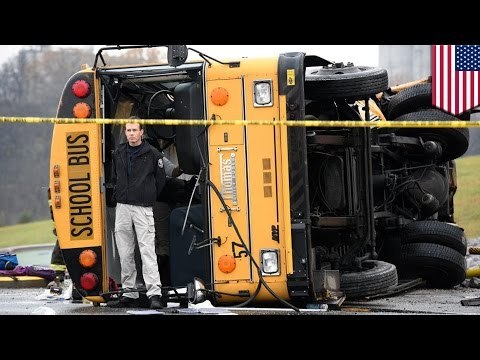 Double school bus crash kills two children and an adult