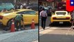 Lamborghini sports car towed for funny bad parking in the red zone