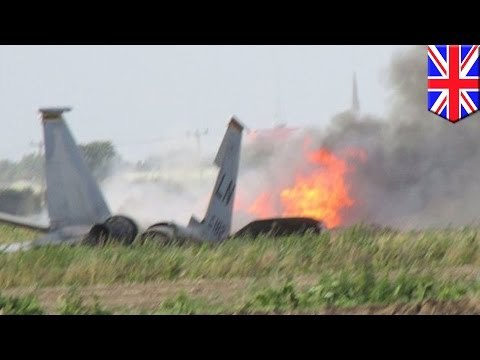 US fighter jet crash: F-15 crashes into field in England, pilot ejects