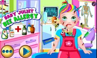 ▐ ╠╣Đ▐►  Baby Juliet bee allergy doctor game -  Baby Juliet gets stinged by bees in park