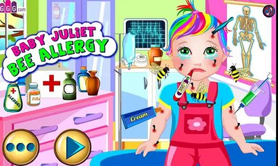 ▐ ╠╣Đ▐►  Baby Juliet bee allergy doctor game -  Baby Juliet gets stinged by bees in park