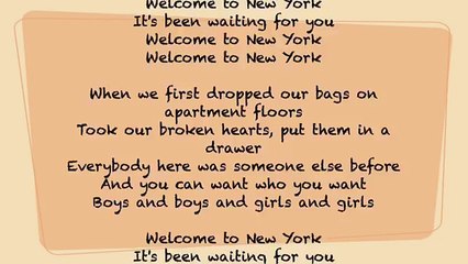 Welcome to New York- Taylor Swift- 1989- LYRICS