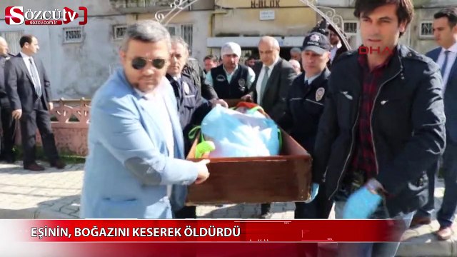 Eşinin, boğazını keserek öldürdü