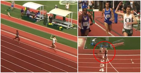 Funny Videos: Oregon Runner Celebrates A Bit Too Early