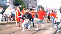 Raw Video: Russian, Polish Hooligans Clash