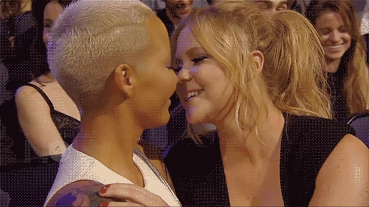 Amber Rose-Kissing-Amy Schumer At MTV Movie Awards 2015