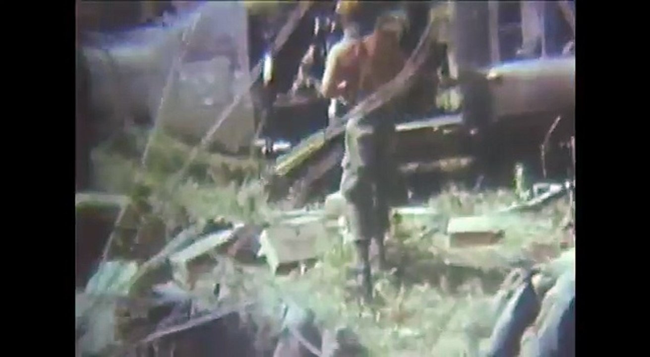 Huey helicopters in the Vietnam War with music from the era