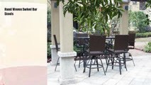 7pc Handwoven Outdoor Wicker Patio Bar Dining Set -