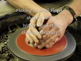 Making a small flower petal leaf shaped pottery clay bowl demo  how to