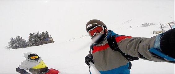 Sajjad snowboarding at Sunshine Village - Banff, AB