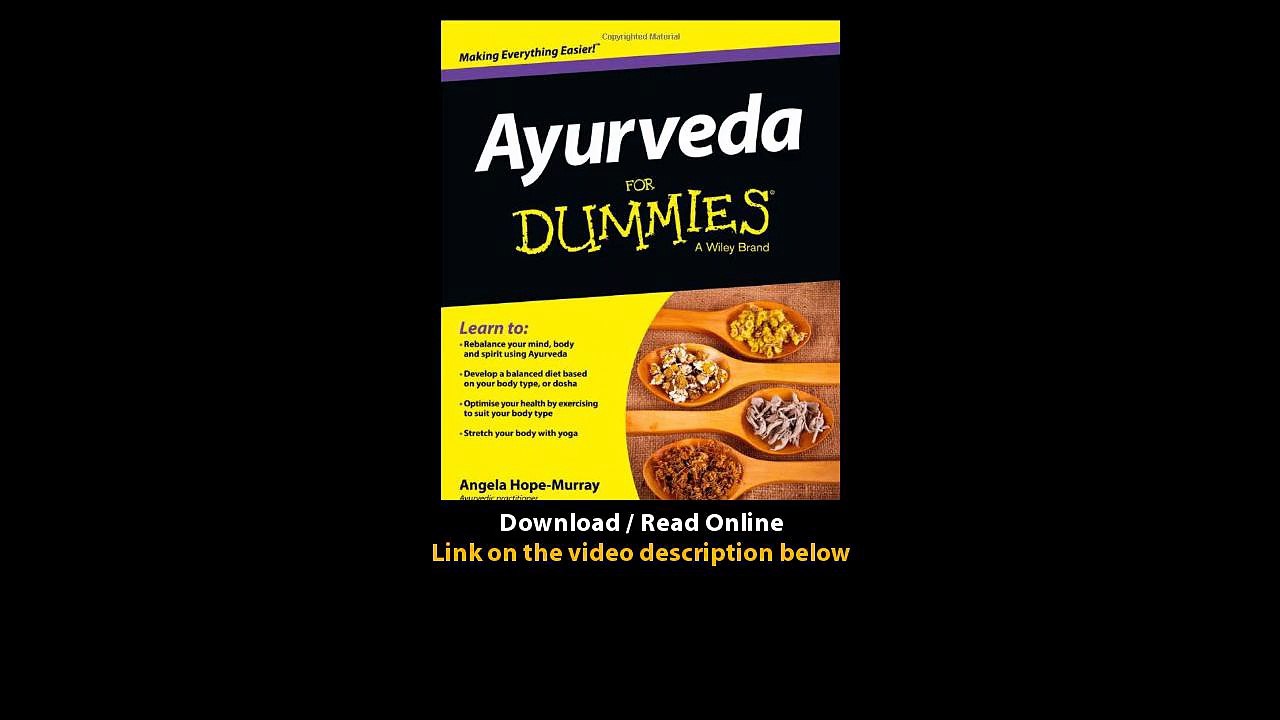 Download Ayurveda For Dummies By Angela Hope Murray PDF