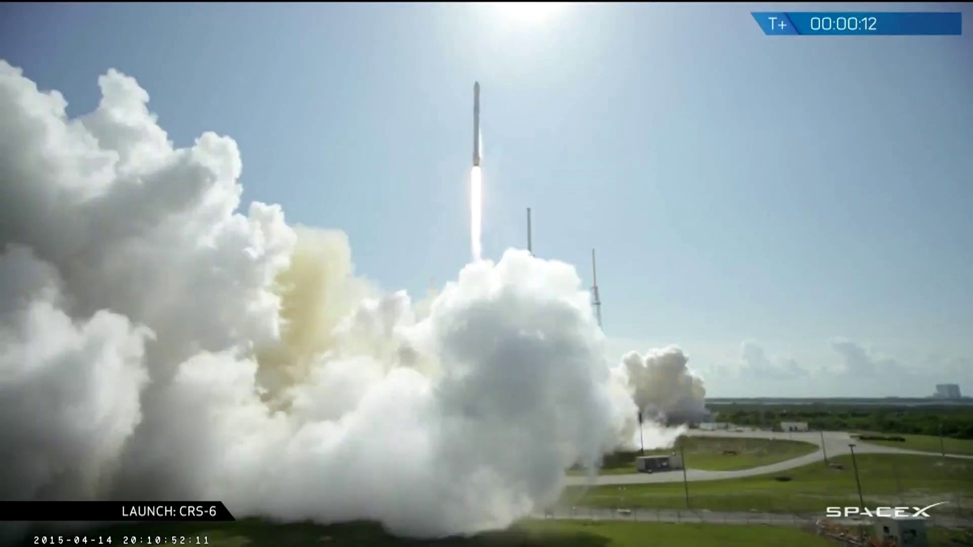 Launch of SpaceX Falcon 9 with CRS-6 (SpaceX Feed)