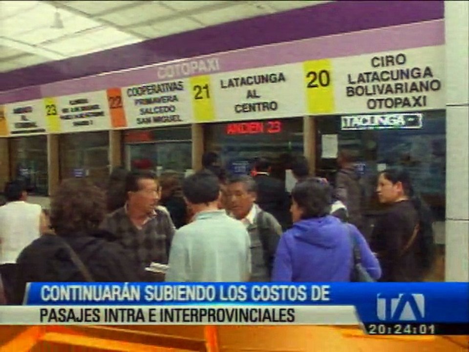 Continuará el alza de pasajes intra e interprov...