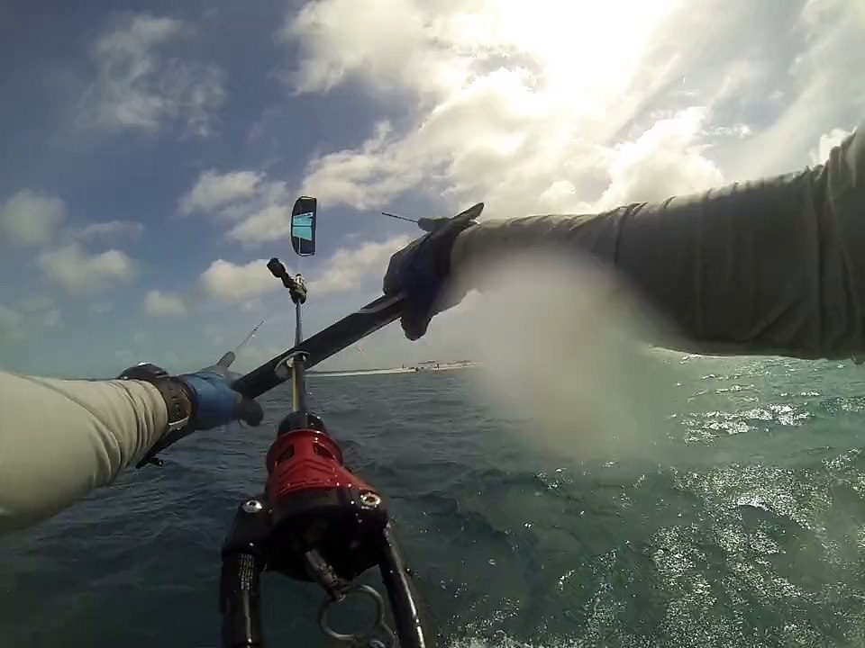 Kitesurfing on Lift in Los Roques - 30s