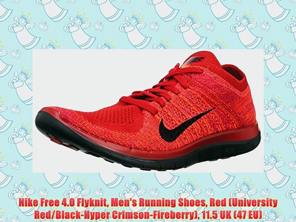Nike Free 40 Flyknit Mens Running Shoes Red University RedBlackHyper CrimsonFireberry 115 UK 47 EU