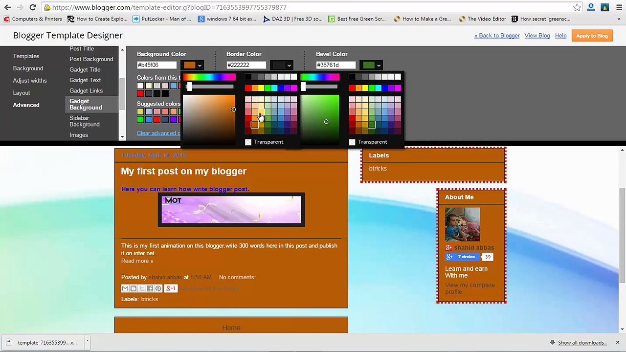 how to add and edit blogger template