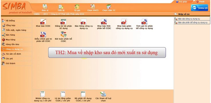 Hướng dẫn sử dụng phần mềm Simba- Công Cụ Dụng Cụ