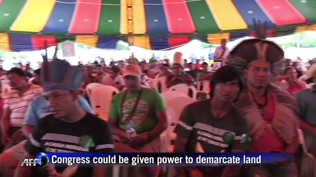 Brazilian indigenous people protest over land