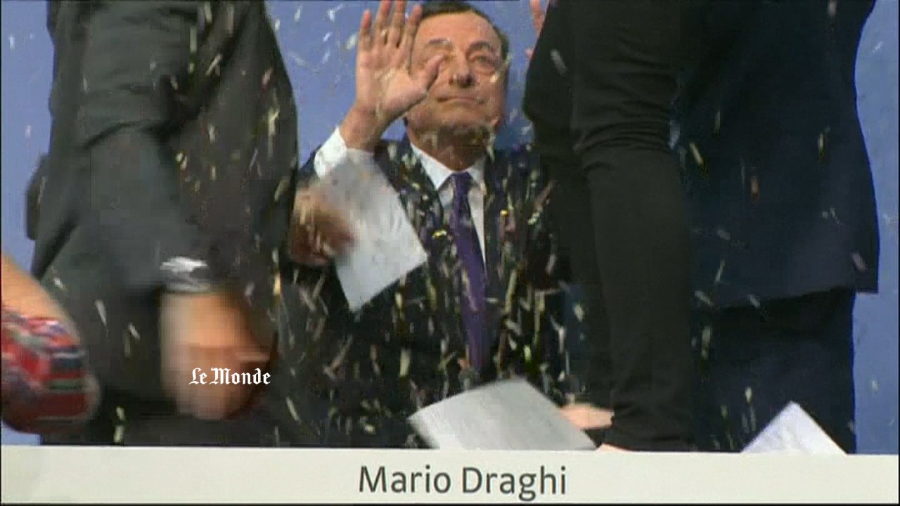 Attaque de confettis en pleine conférence de presse de la BCE