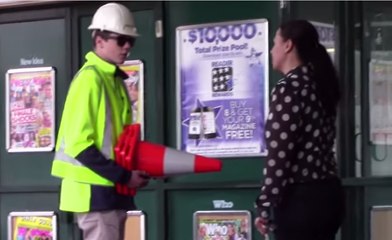 Prankster Takes on Role of Annoying Construction Worker