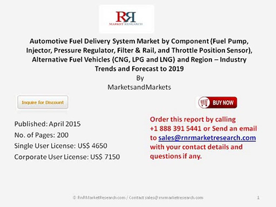 Worldwide Automotive Fuel Delivery System Market Trends 2019 by Market Size, Application and Platform