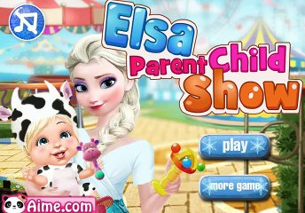 Frozen Elsa parent child park child show game - Elsa and her baby in the park