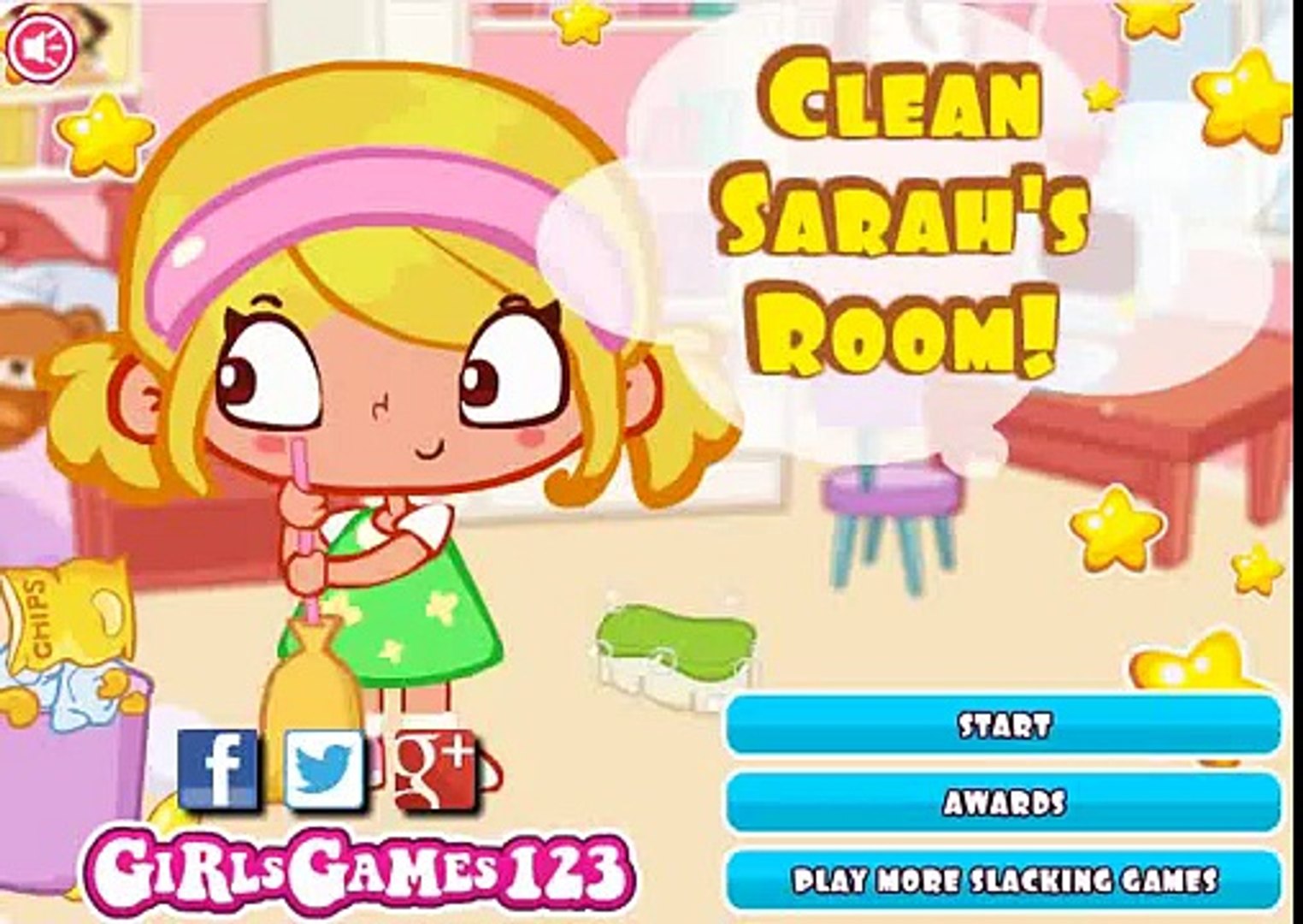 ⁣Sarah’s room cleaning game for kids