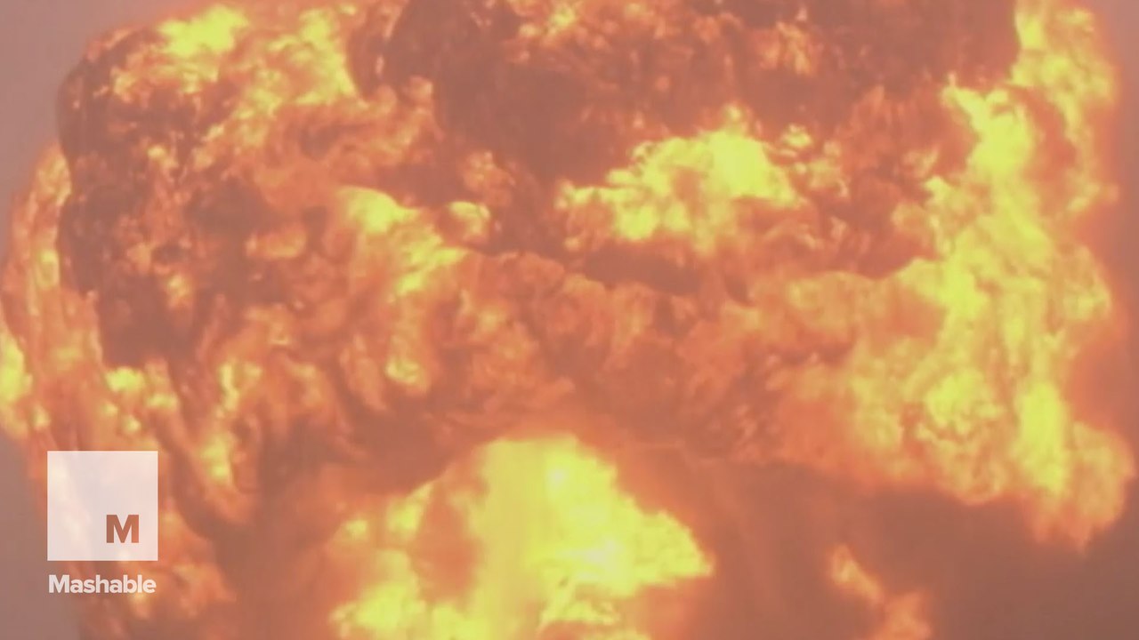 Massive fireballs captured at the scene of train derailment in West Virginia