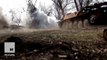 Pro-Russian separatist sappers blowing up discarded ordnance