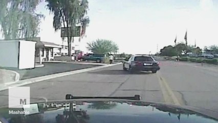 Dash cam video shows police cruiser running over suspect in Arizona