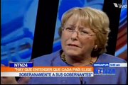 Entrevista a Michelle Bachelet en NTN24 donde se refiere a la contingencia de Chile
