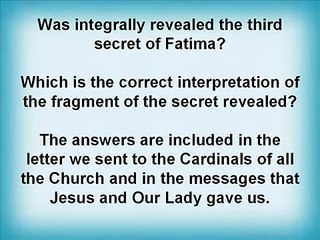 The Third Secret of Fatima revealed by God 2015