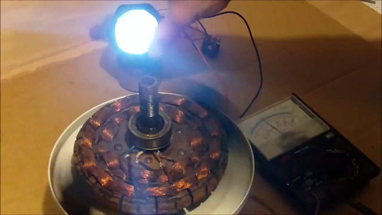 Ceiling Fan to Wind generator conversion demo