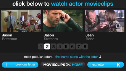 Most Popular Actors - J **CLICK video to watch clips from that ACTOR**