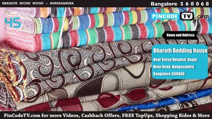 PinCodeTV.com - Bharath Bedding House [60 Seconds] Furniture in Hongasandra - Bangalore - Pin Code 560068 - INDIA