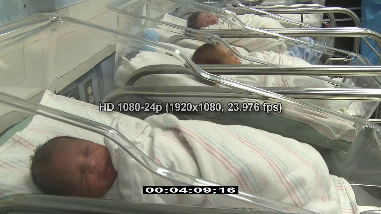 Children Hospital - HD Stock Footage - Infant - Baby - HD Stock Videos - Hospital - Birth - Nursery