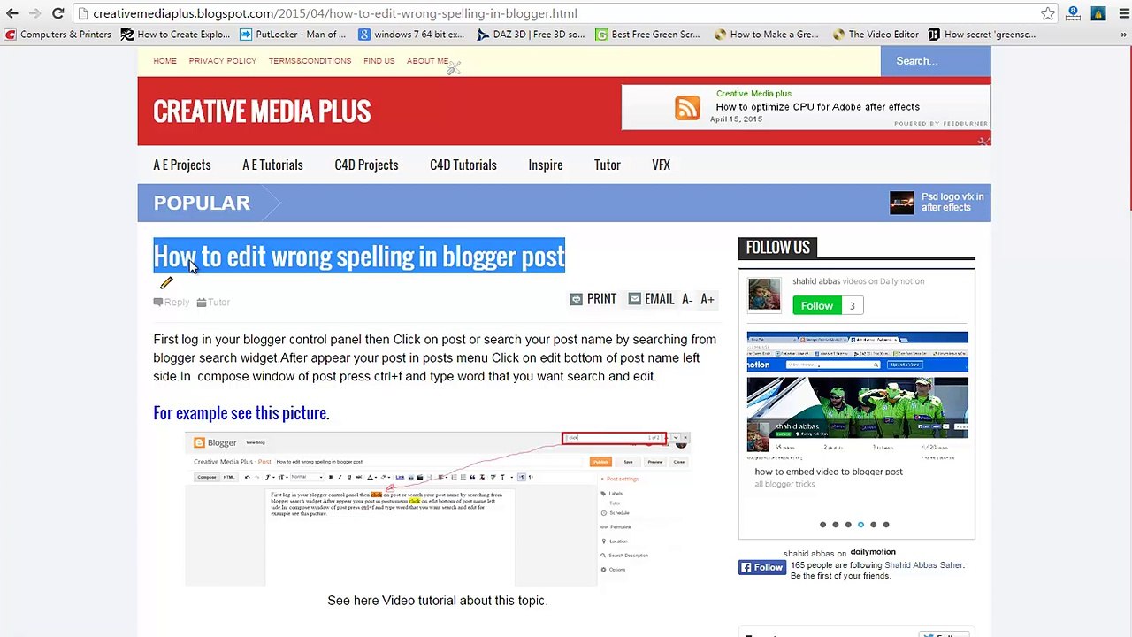 how to edit wrong spelling in blogger post