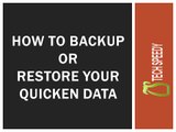 How to Backup or Restore Your Quicken Data