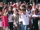 Francophone elementary school students sing classic American Pop Songs, Paris France