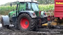 Extreem modderen | 6 Fendts | Stuck in the mud | Claas Jaguar 950 | Blankespoor | NL | Mais | 2014.