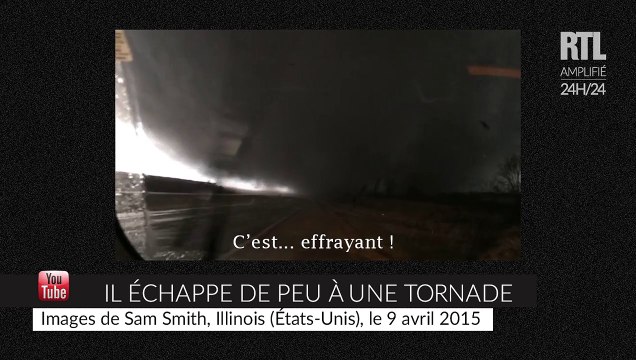 États-Unis : une tornade passe juste devant un automobiliste