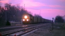 BNSF Coal Train and Nickel Plate Road Heritage Unit Leading Oil Train