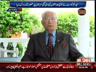 Power Lunch - Supreme Court ka Faisla Foji Adalto ki Sazaye rok di 16 April 2015