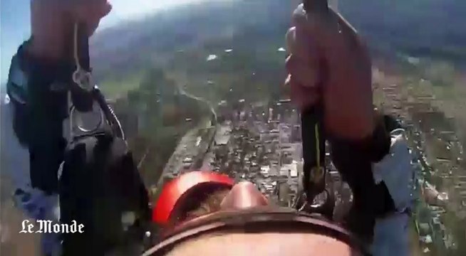 Saut en parachute : impressionnante chute d'une caméra embarquée