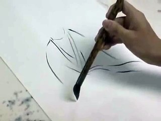 Buddha Meditation Sumi-e Drawing