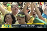 Brasil: realizan masiva protesta contra ajustes de gobierno y caso Petrobas
